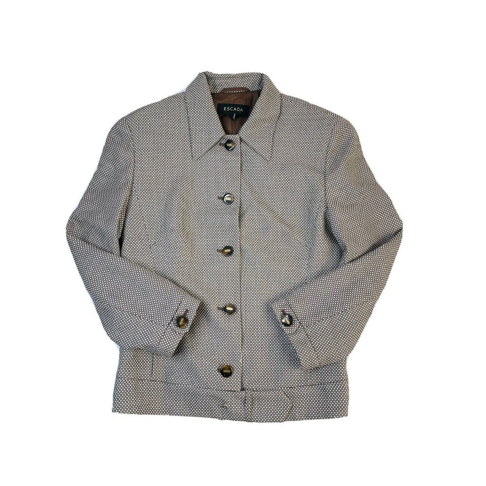 Escada Wool Button Front Collared Blazer Career J… - image 1